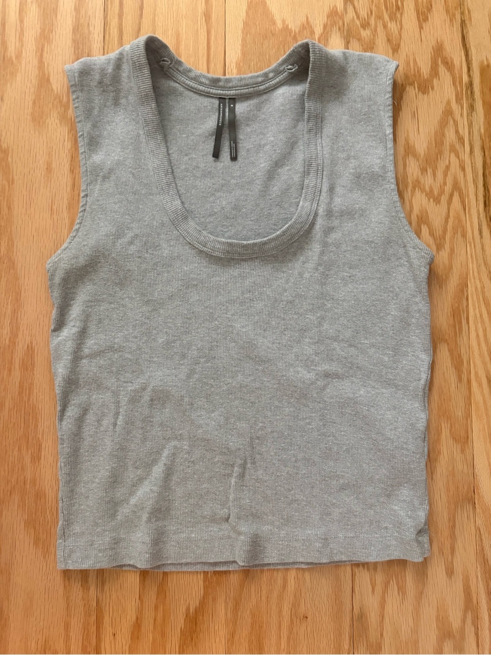 Anthropologie Light Gray Scoop Neck Ribbed Tank